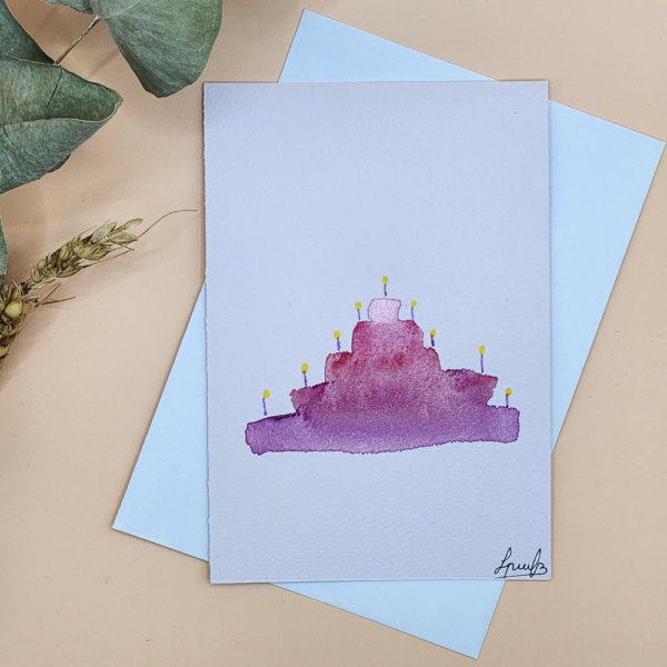 Carte Postale Aquarelle Anniversaire