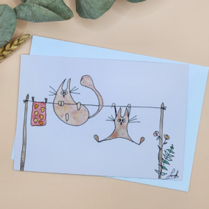 Carte Postale Aquarelle Plaisir d'offrir