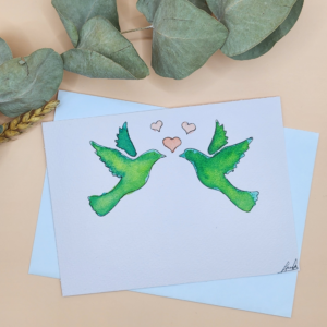 Carte Postale Aquarelle Plaisir d'offrir