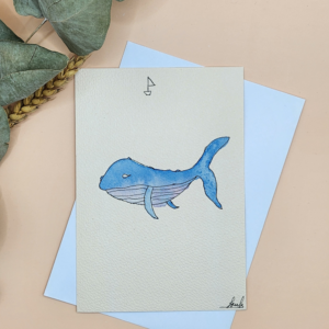 Carte Postale Aquarelle Plaisir d'offrir
