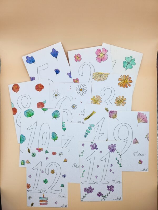 Carte Postale Aquarelle Kit Naissance