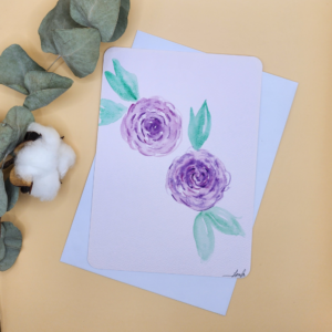 carte postale florale aquarelle fait main