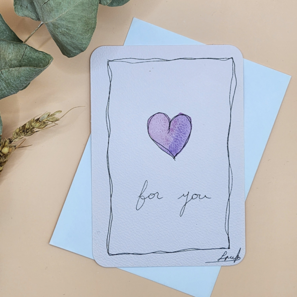 Carte Postale Aquarelle Plaisir d'offrir