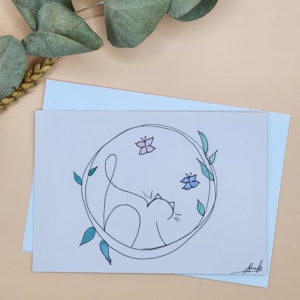 Carte Postale Aquarelle Plaisir d'offrir