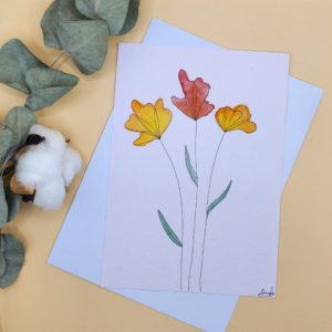 Carte Postale Aquarelle Florale