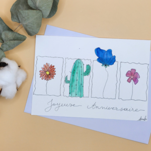 Carte Postale Aquarelle Anniversaire