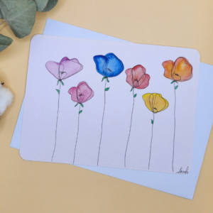 Carte postale fleur aquarelle