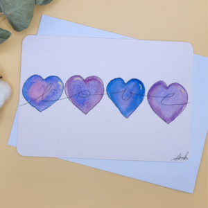 Carte Postale Aquarelle Plaisir d'offrir