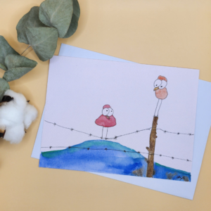 Carte Postale Aquarelle Plaisir d'offrir
