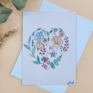 Carte Postale Aquarelle Plaisir d'offrir
