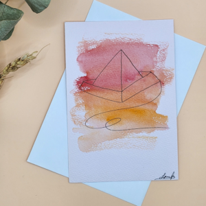 Carte Postale Aquarelle Plaisir d'offrir
