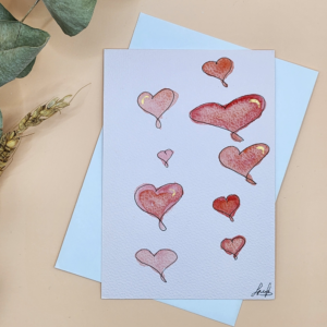 Carte Postale Aquarelle Plaisir d'offrir