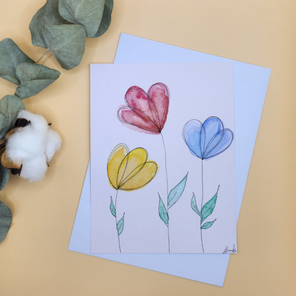 Carte Postale Aquarelle Florale