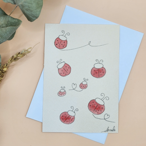 Carte Postale Aquarelle Plaisir d'offrir