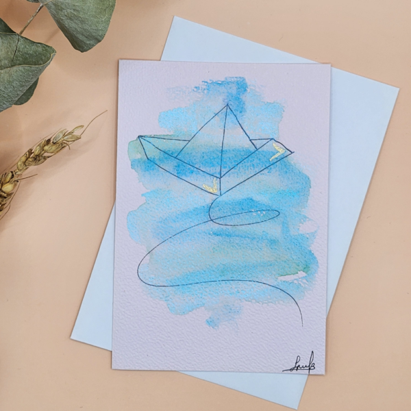 Carte Postale Aquarelle Plaisir d'offrir – Image 2