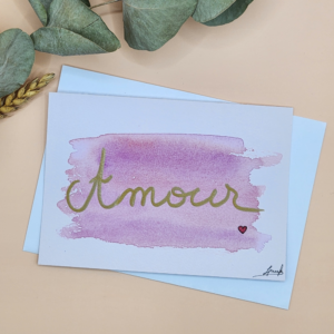 Carte Postale Aquarelle Plaisir d'offrir