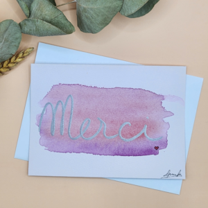 Dites merci en carte postale aquarelle