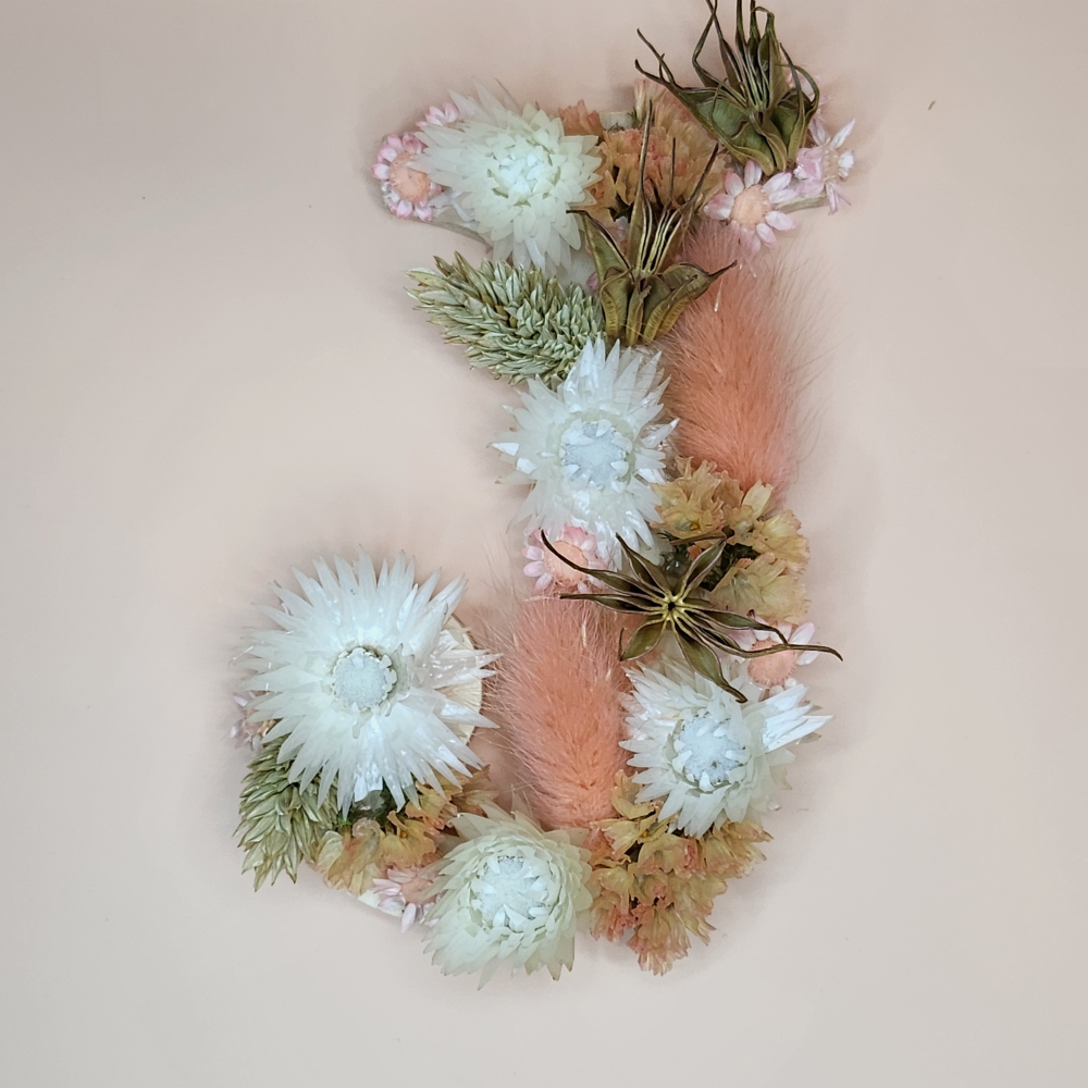 Lettre fleurs séchées petit format