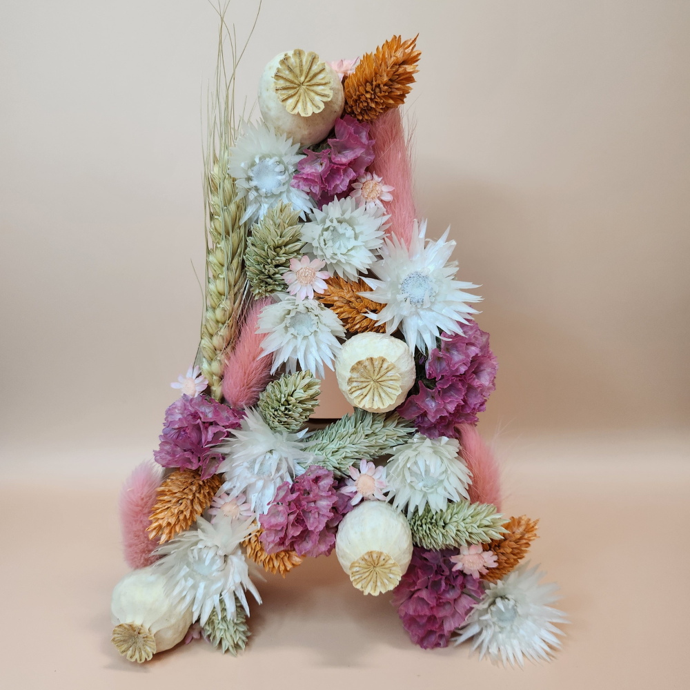 Lettre fleurs séchées